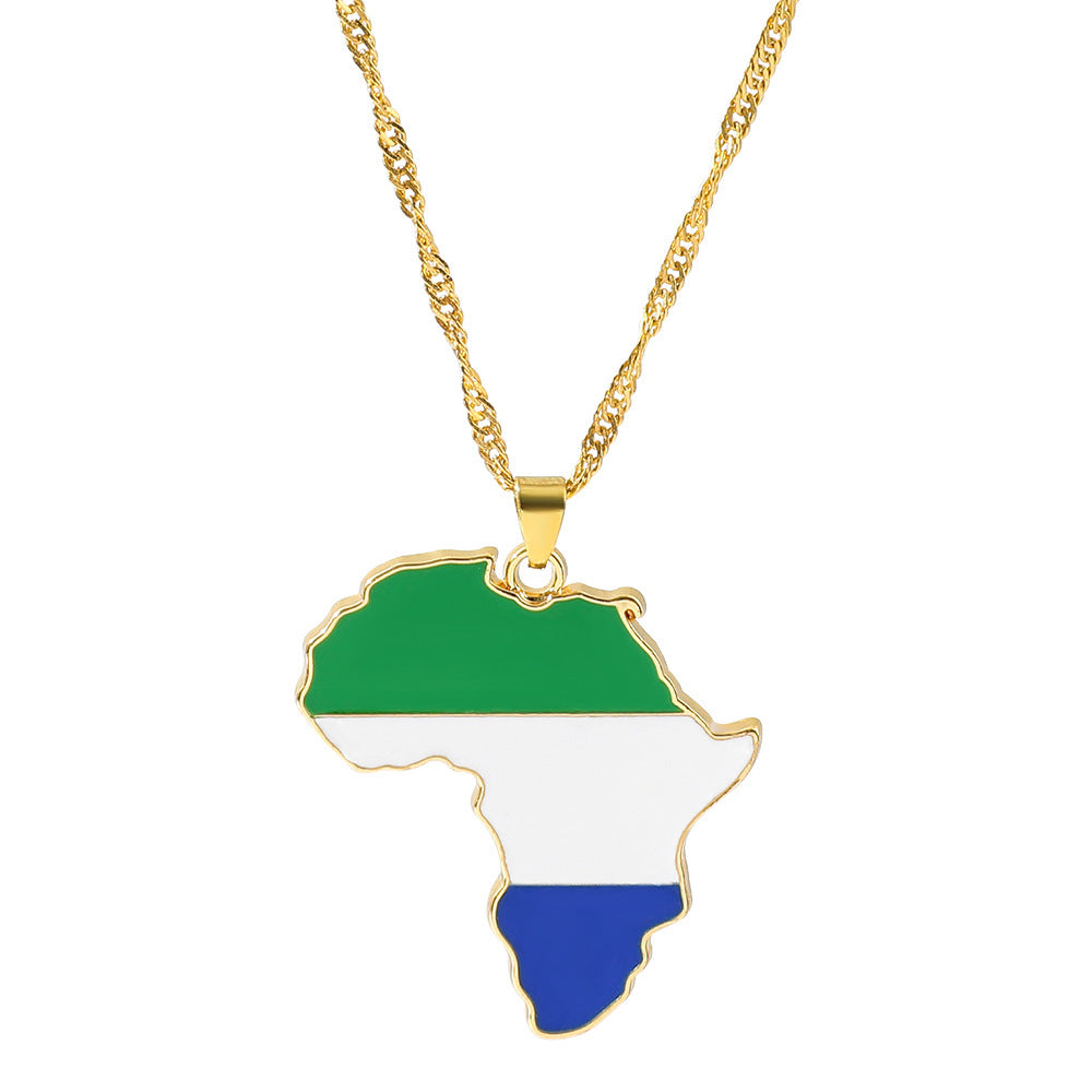 Fashion Map African Pendant Necklace