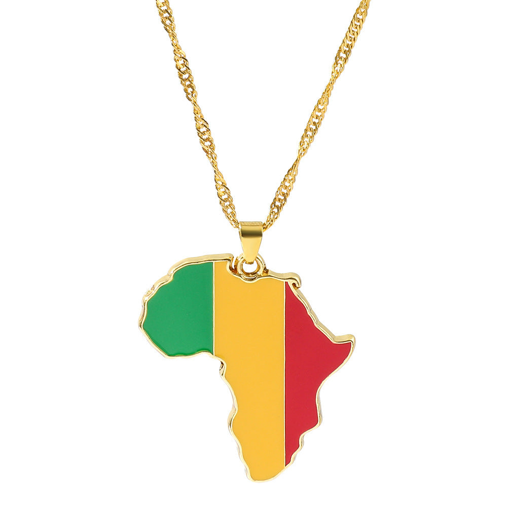 Fashion Map African Pendant Necklace
