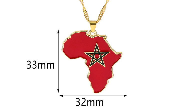 Fashion Map African Pendant Necklace