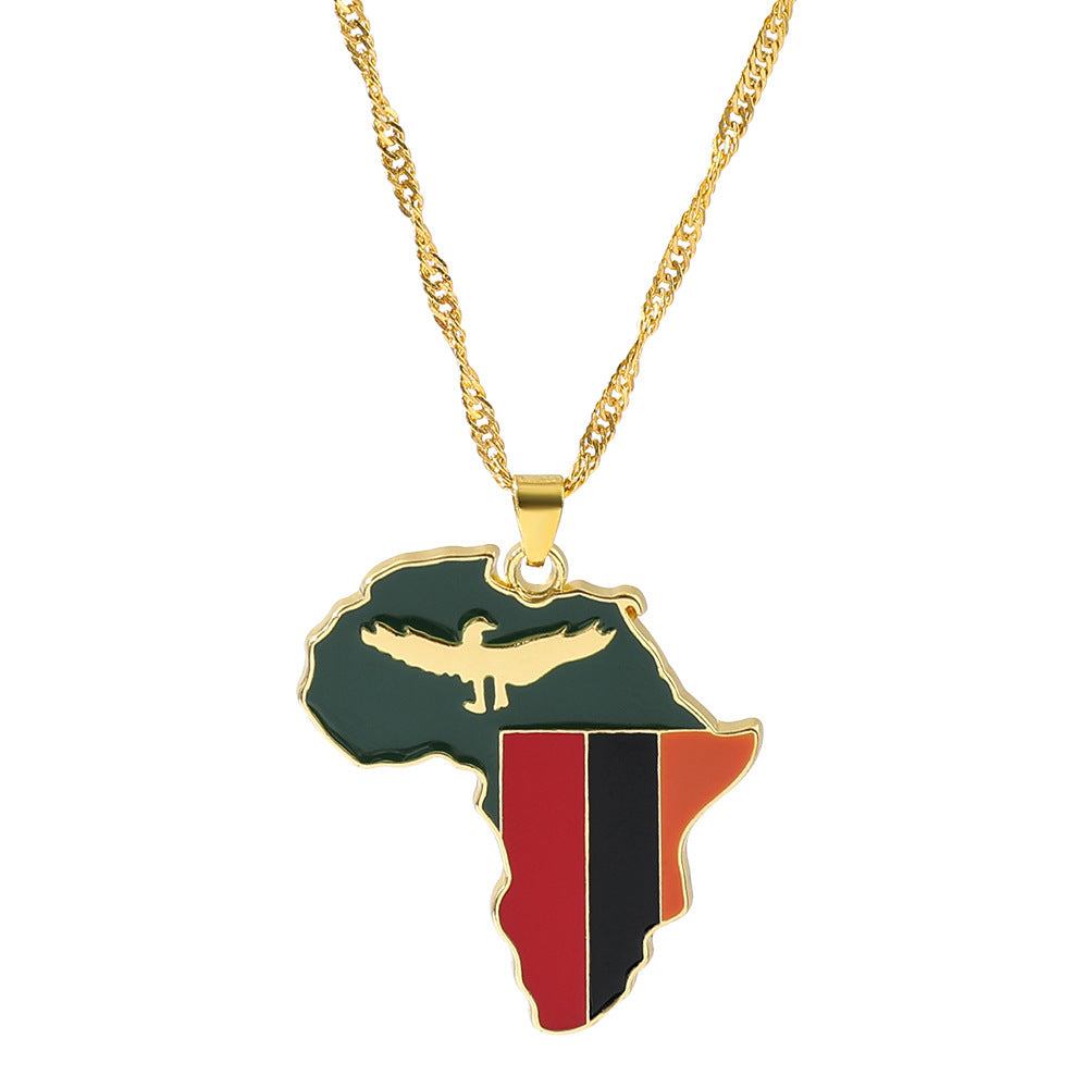 Fashion Map African Pendant Necklace