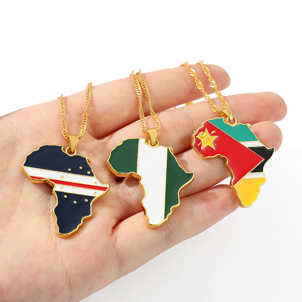 Fashion Map African Pendant Necklace
