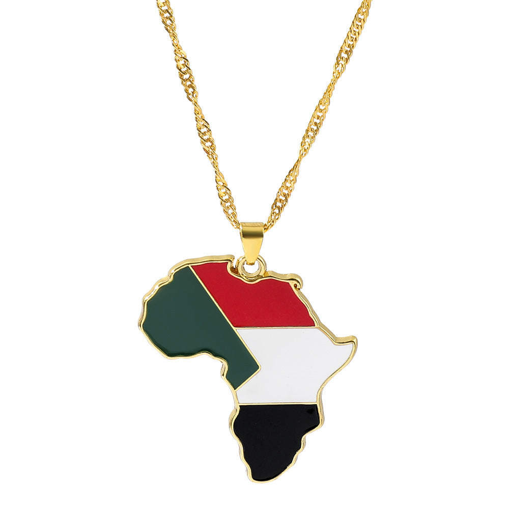 Fashion Map African Pendant Necklace