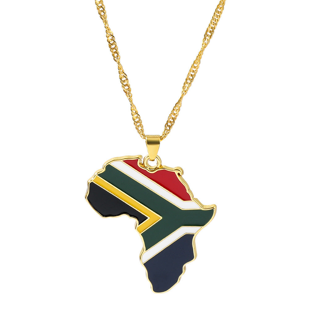 Fashion Map African Pendant Necklace