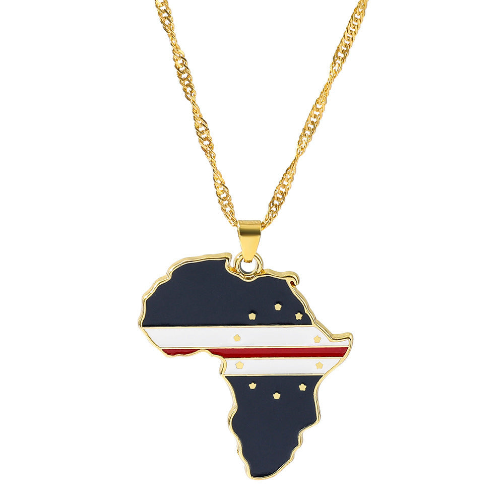Fashion Map African Pendant Necklace