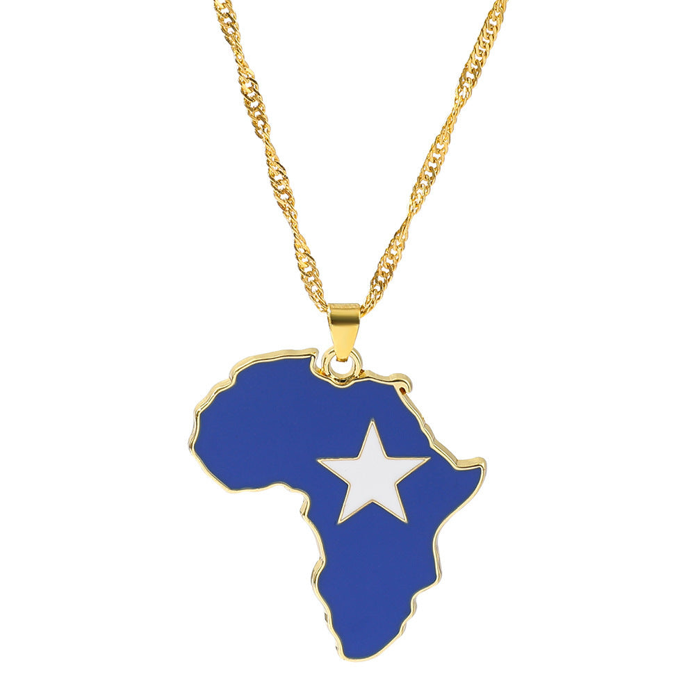 Fashion Map African Pendant Necklace