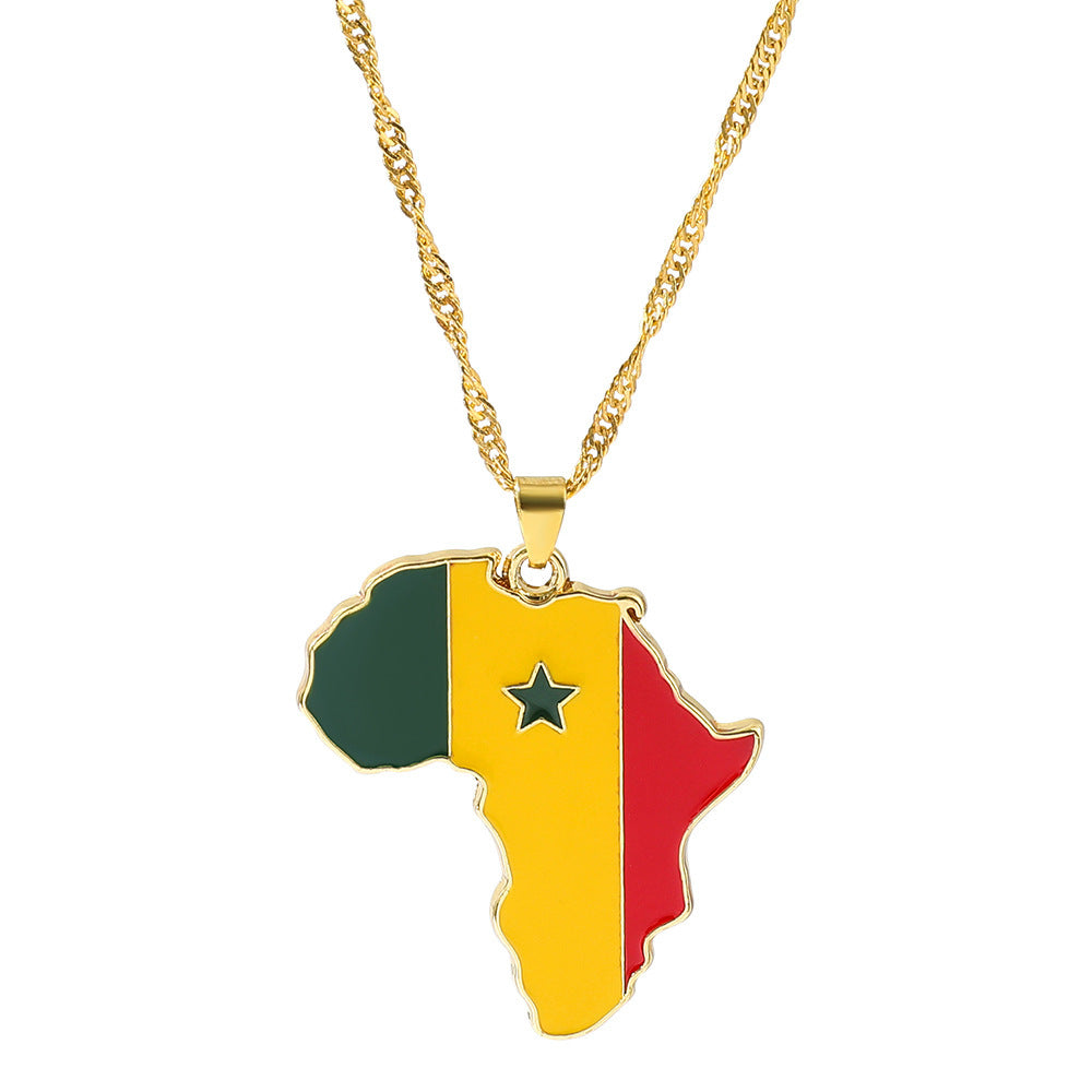 Fashion Map African Pendant Necklace