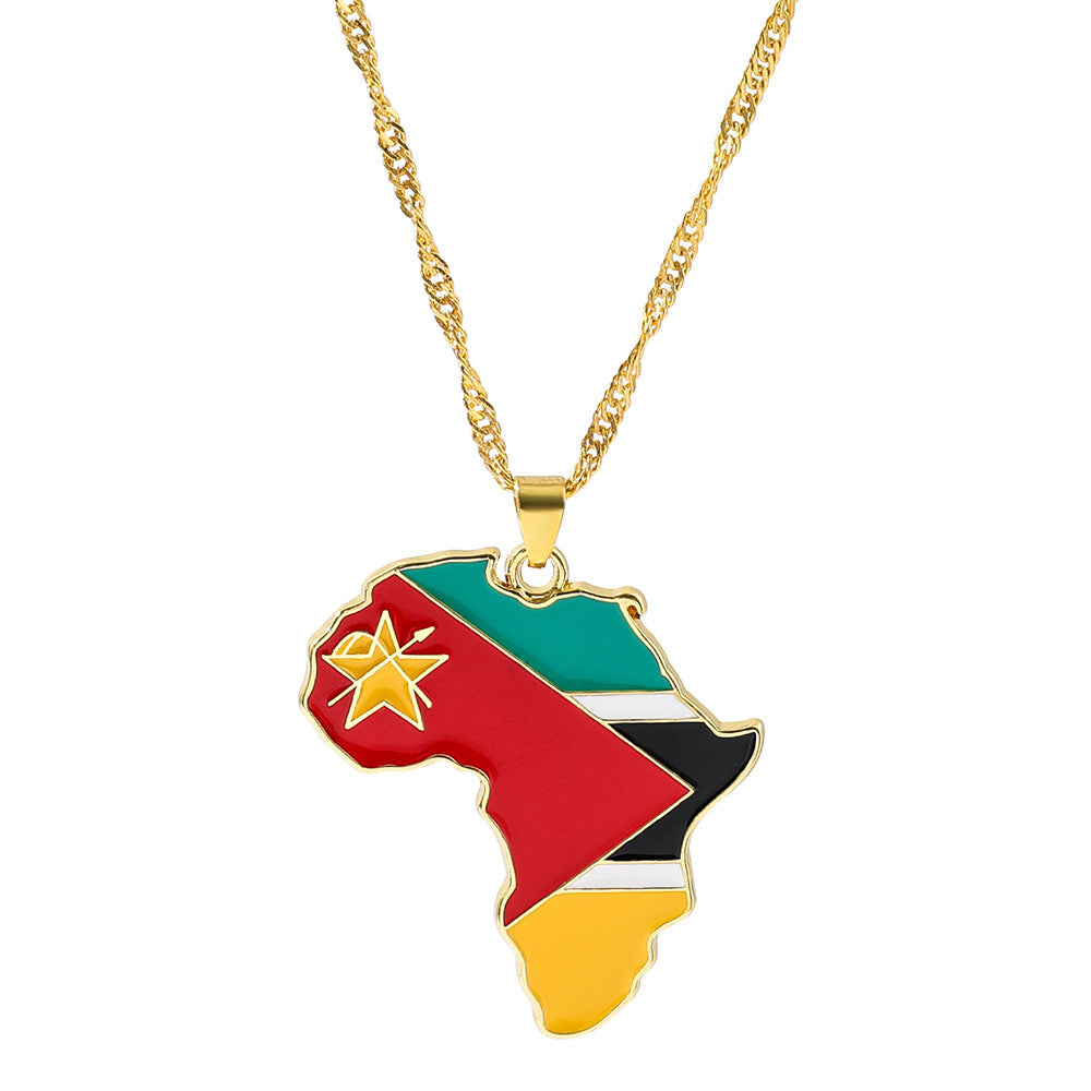 Fashion Map African Pendant Necklace