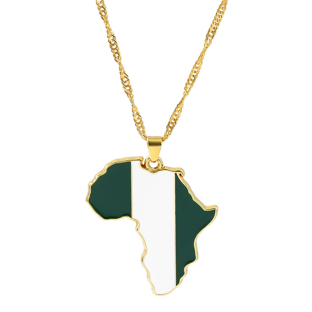 Fashion Map African Pendant Necklace
