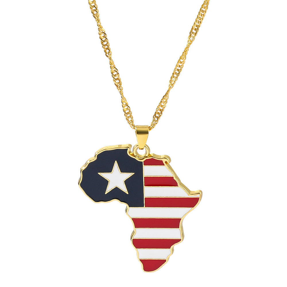 Fashion Map African Pendant Necklace